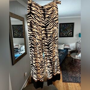 H&M Zebra Print Wide Leg Pants - Black and Tan BRAND NEW